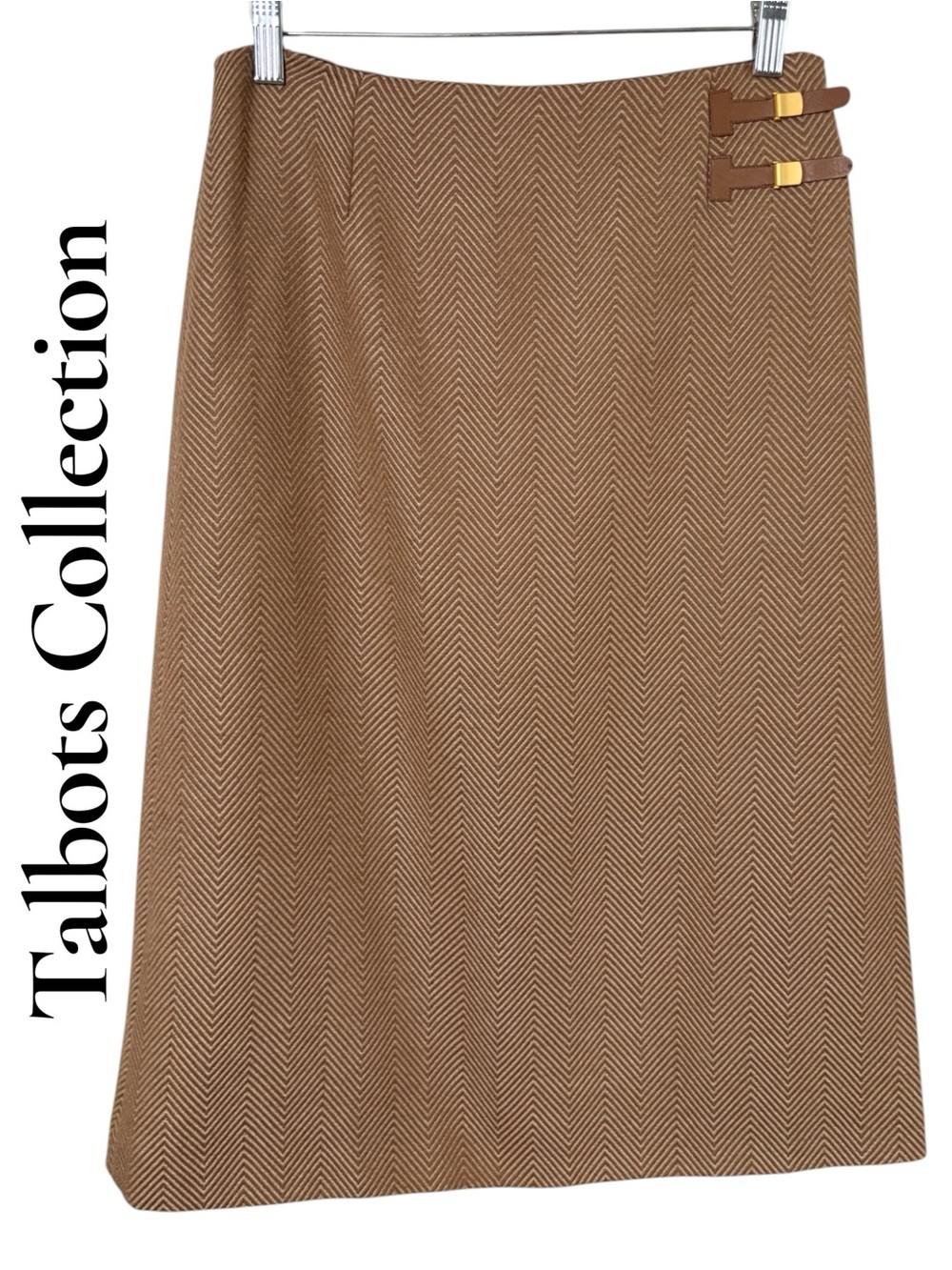 Talbots Vintage Talbots Collection 100% Wool Herringbone Skirt Italy Sz 6. EUC